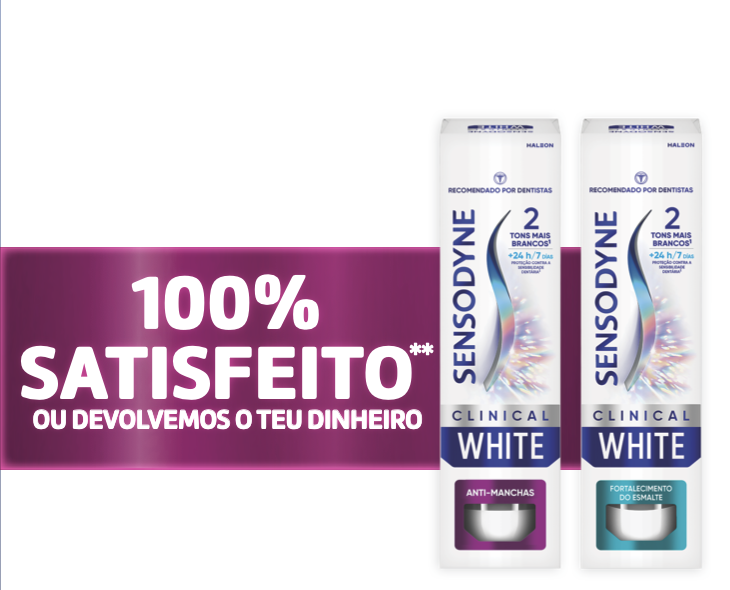 100% de satisfação ou devolvemos o teu dinheiro